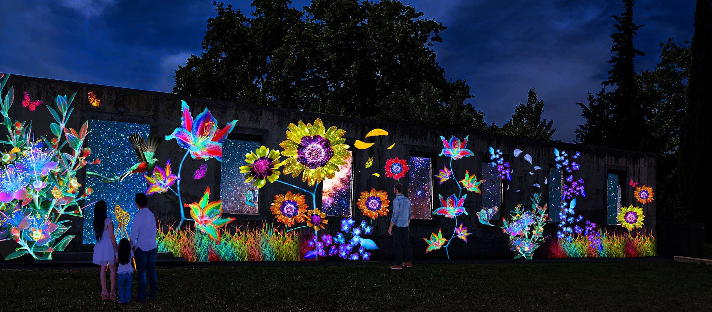 Fête des Lumières 2022 : Caché dans la Ville, au parc Blandan © Theoriz Studio